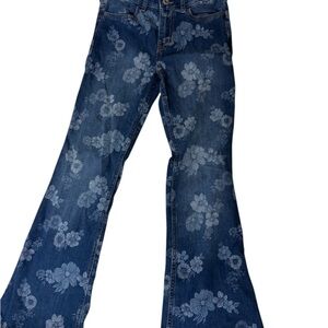Abercrombie kids floral flare style jeans
